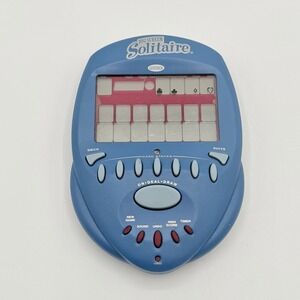Radica Big Screen Solitaire 75009 Electronic Handheld Game Blue 2004 Tested